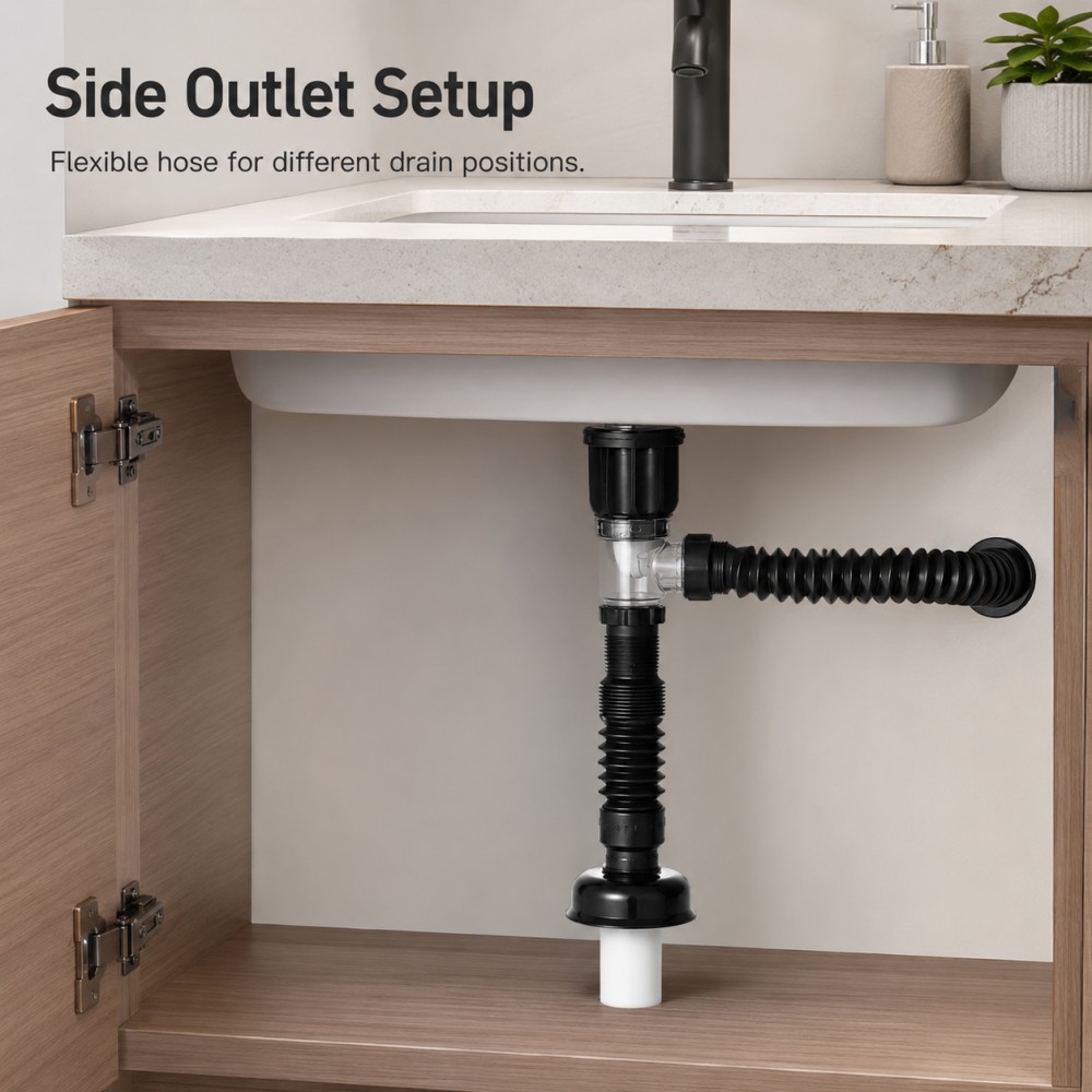 Drain Pipe Clip - Kit de desagüe para lavabo de