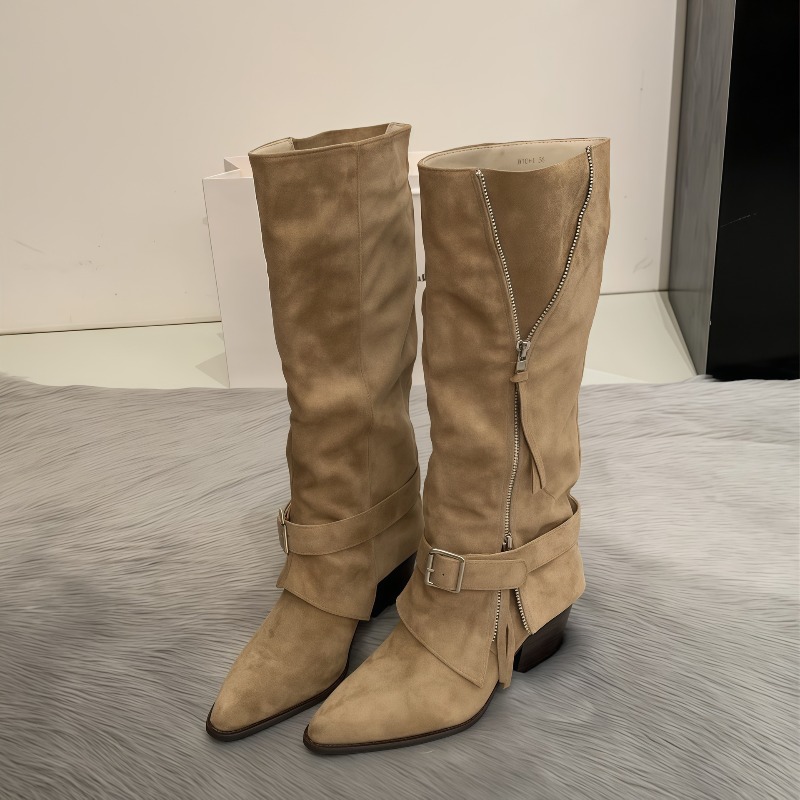 Botas de mujer de cuero de ant - Pipe Bending Spring reseña y precio